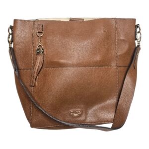 DUNE LONDON brown faux leather vegan tote bag purse with pouch‎